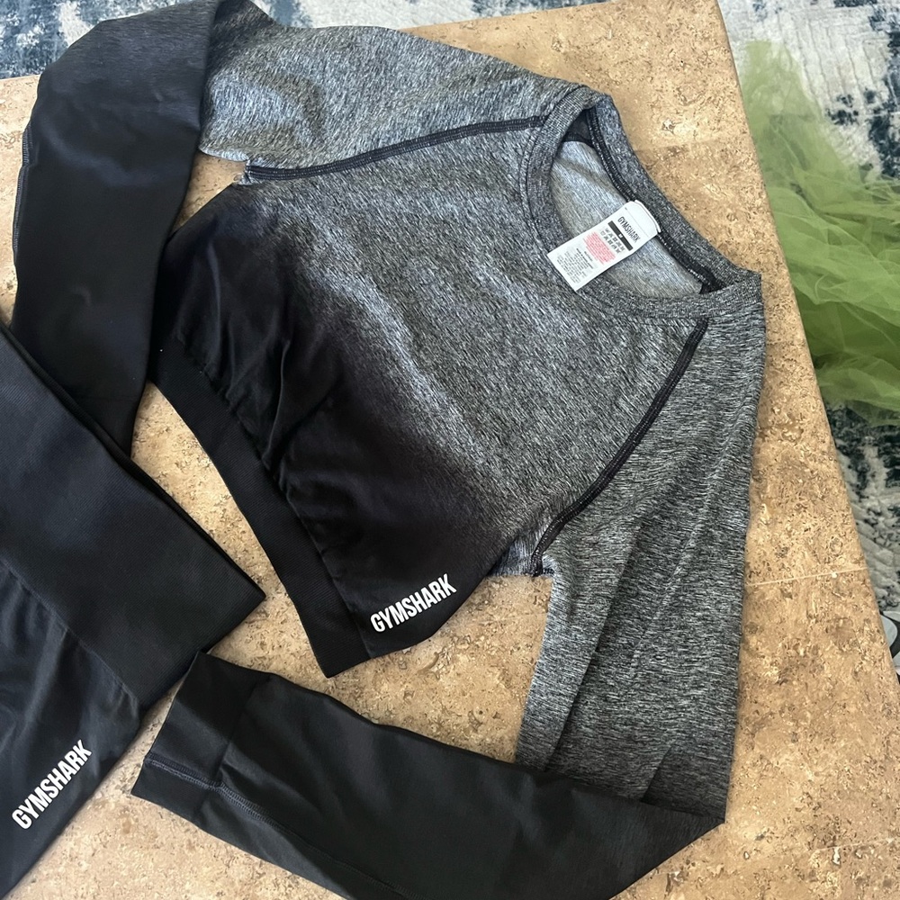 Gymshark SET Adapt Ombré Black and Gray Seamless Top & Leggings Size M - Picture 12 of 17